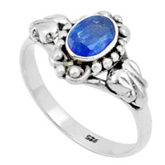 1.57cts solitaire natural blue sapphire 925 sterling silver ring size 6 u19681