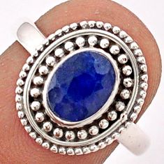 2.09cts solitaire natural blue sapphire 925 sterling silver ring size 8 t84308