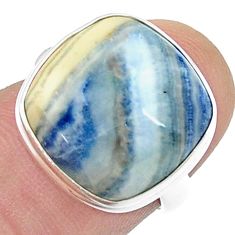 11.20cts solitaire natural blue scheelite 925 silver ring jewelry size 6 u47753