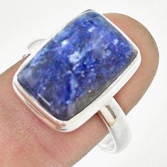 10.58cts solitaire natural blue sodalite 925 sterling silver cocktail ring size 10 u44197
