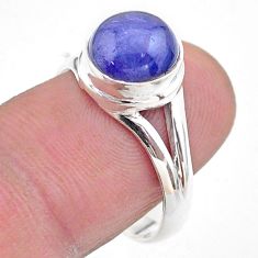 5.08cts solitaire natural blue tanzanite 925 silver ring size 8.5 t44722