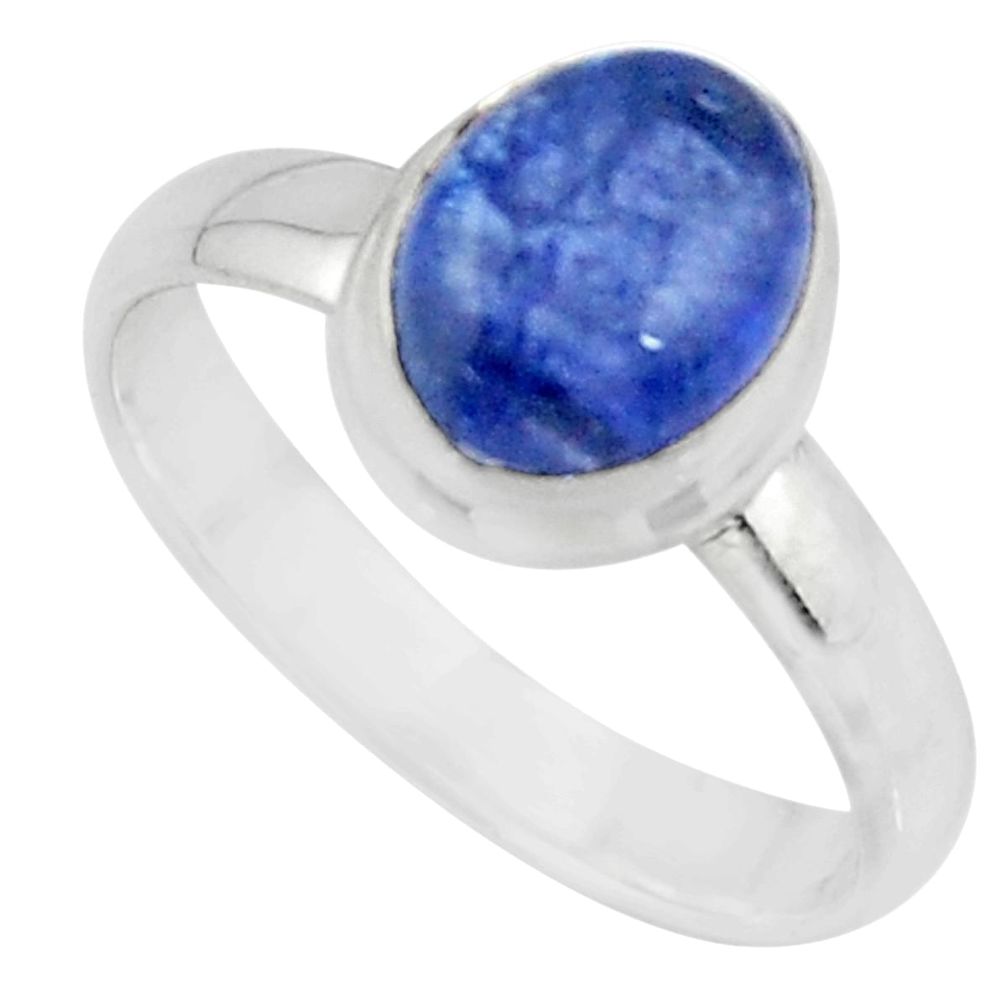 3.11cts solitaire natural blue tanzanite 925 sterling silver ring size 7 r51187