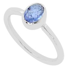 1.40cts solitaire natural blue tanzanite 925 sterling silver ring size 7 u60799