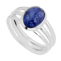 3.09cts solitaire natural blue tanzanite 925 sterling silver ring size 8 y72496
