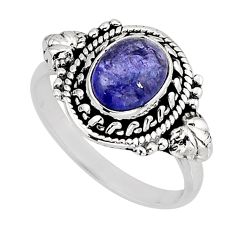 3.09cts solitaire natural blue tanzanite 925 sterling silver ring size 8 y75150