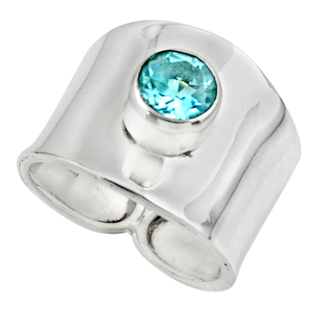 2.63cts solitaire natural blue topaz 925 silver ring jewelry size 7 r49844