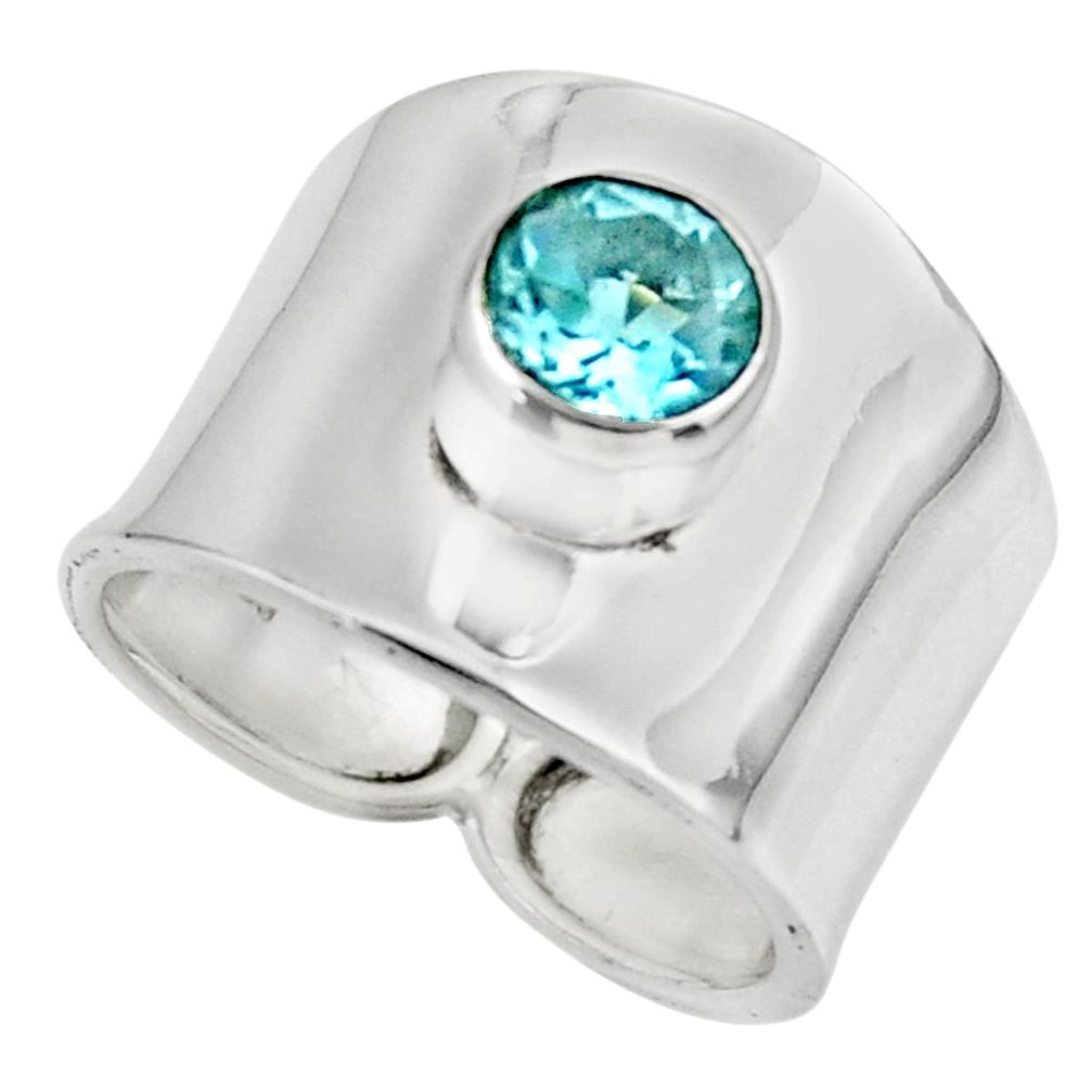 2.63cts solitaire natural blue topaz 925 silver ring jewelry size 7 r49860