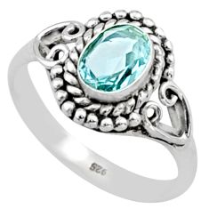 2.09cts solitaire natural blue topaz 925 sterling silver ring size 6 t78441