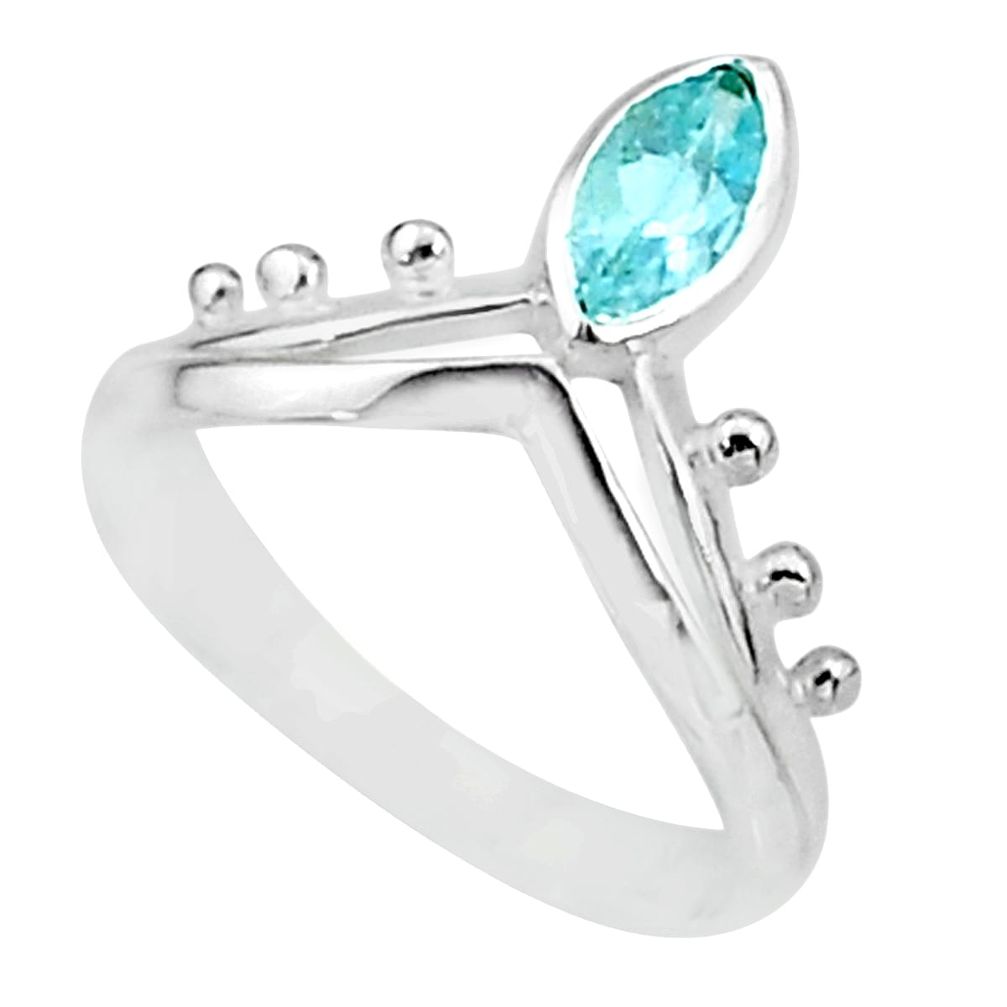1.81cts solitaire natural blue topaz 925 sterling silver ring size 8 t7537