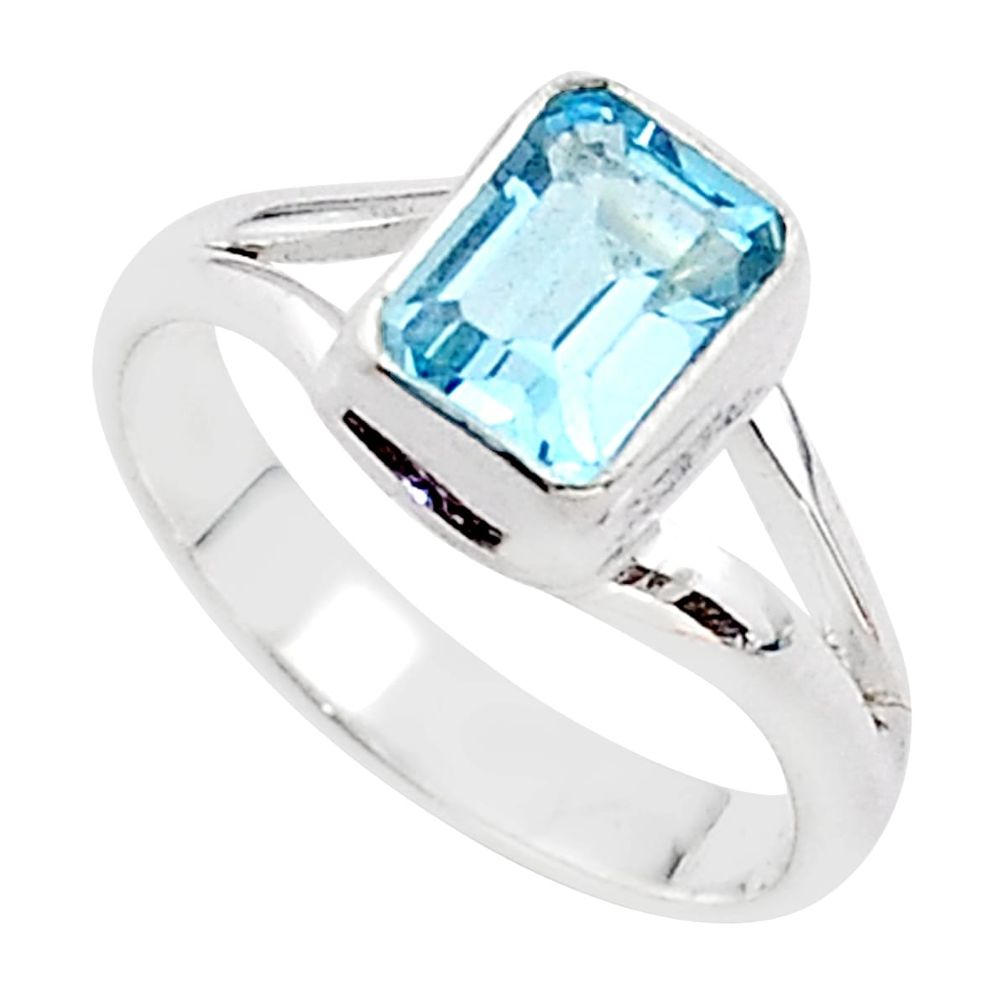 2.12cts solitaire natural blue topaz pear 925 sterling silver ring size 7 t66855
