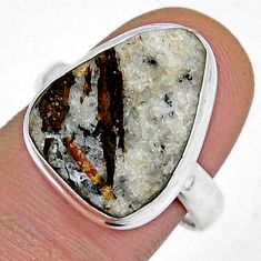 12.03cts solitaire natural bronze astrophyllite fancy silver ring size 8 y7379