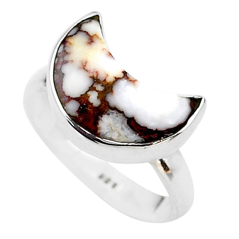 5.43cts moon natural bronze wild horse magnesite silver ring size 7 t22077