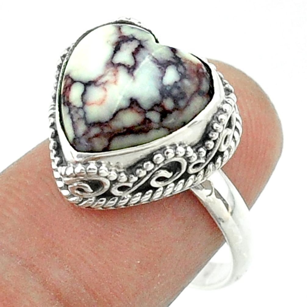 6.83cts solitaire natural bronze wild horse magnesite silver ring size 7 t55924