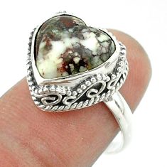 6.31cts solitaire natural bronze wild horse magnesite silver ring size 7 t55933