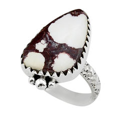 13.27cts solitaire natural bronze wild horse magnesite silver ring size 7 y27179