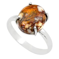 5.22cts solitaire natural bronze wild horse magnesite silver ring size 8 t67326