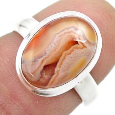 5.89cts solitaire natural brown botswana agate 925 silver ring size 6 u51734