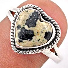 4.78cts solitaire natural brown dalmatian 925 silver ring jewelry size 8 t87292