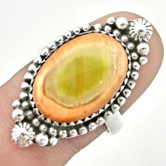 10.51cts solitaire natural brown imperial jasper 925 silver ring size 8 u39409