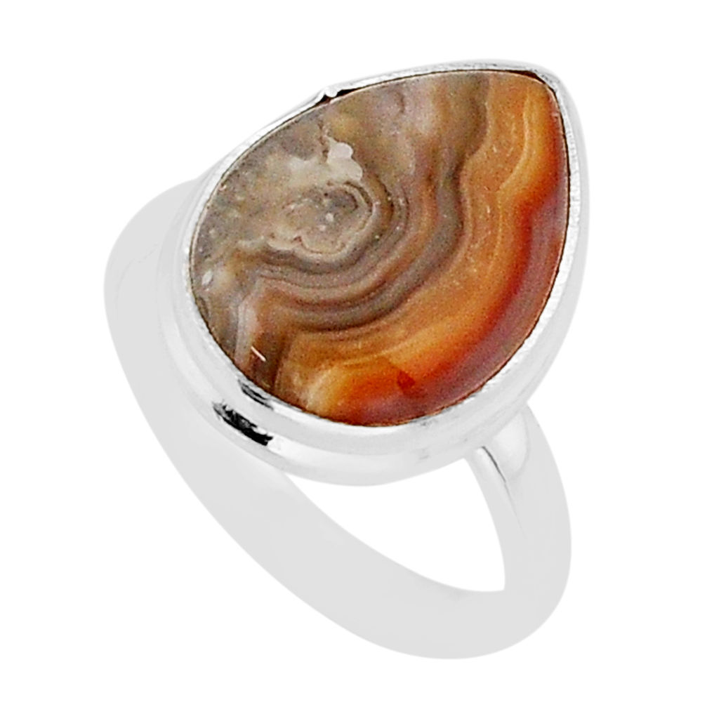 12.36cts solitaire natural brown imperial jasper 925 silver ring size 9.5 y69010