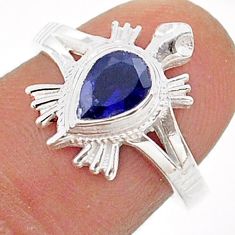 1.39cts solitaire natural brown iolite 925 silver tortoise ring size 6.5 t60599