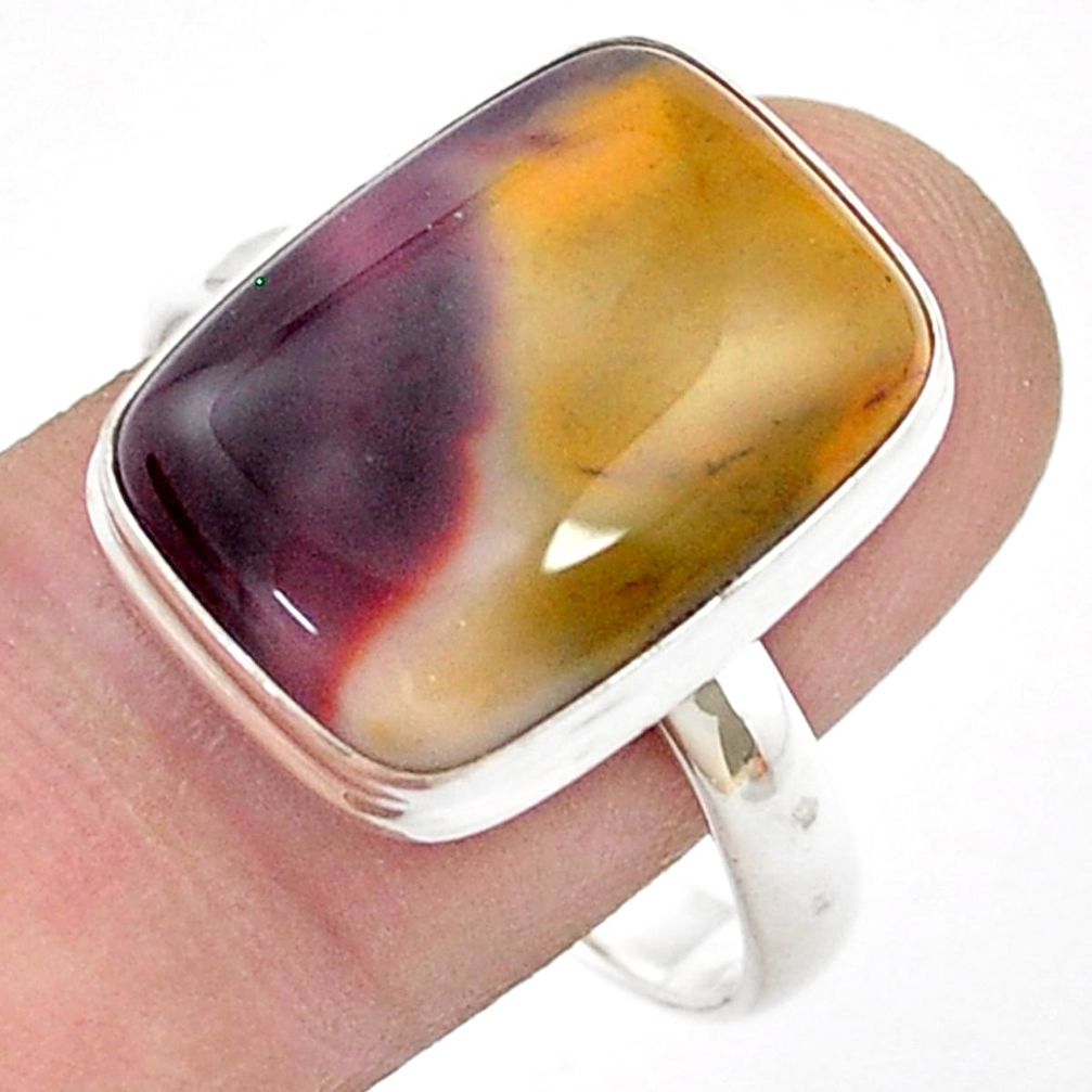 13.41cts solitaire natural brown mookaite 925 silver ring jewelry size 11 u47579
