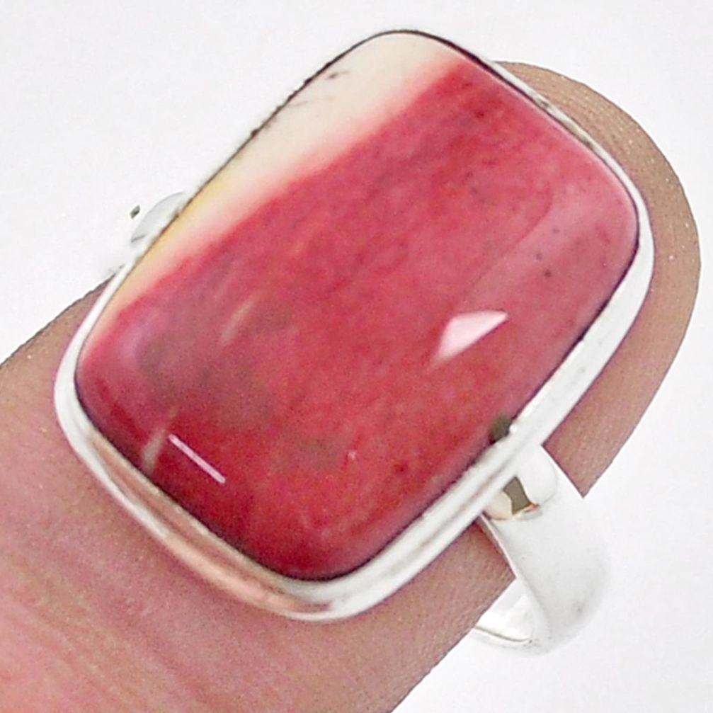 13.39cts solitaire natural brown mookaite 925 sterling silver ring size 9 u47570