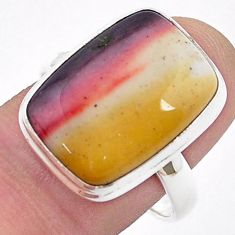 13.39cts solitaire natural brown mookaite 925 sterling silver ring size 9 u47574