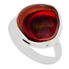 7.39cts solitaire natural brown moroccan seam agate 925 silver ring size 8 n1855