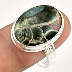 15.16cts solitaire natural brown mushroom rhyolite silver ring size 10 t54509