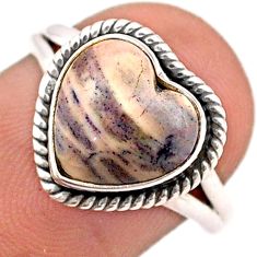 4.80cts solitaire natural brown wild horse magnesite silver ring size 7 t87276