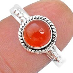 2.71cts solitaire natural cornelian (carnelian) 925 silver ring size 9 u75744