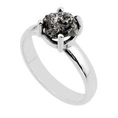 2.78cts solitaire natural diamond rough 925 sterling silver ring size 8 y60994