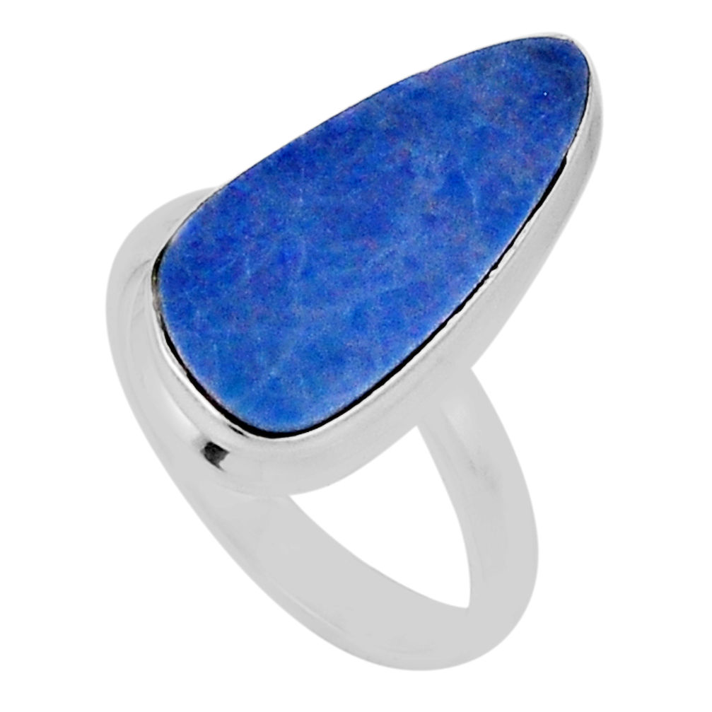 5.57cts solitaire natural doublet opal australian 925 silver ring size 7 n31354