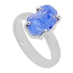 4.94cts solitaire natural dumortierite 925 silver ring jewelry size 6 n47562