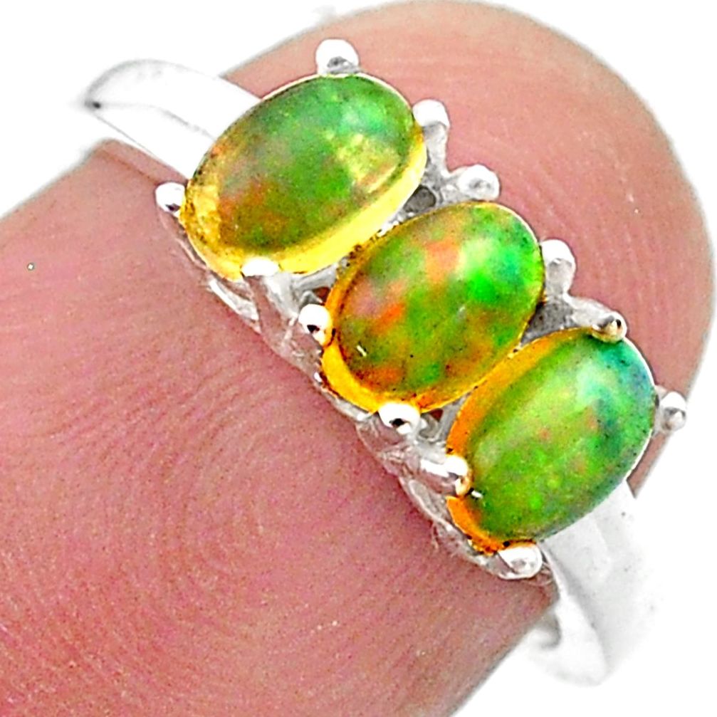 2.50cts solitaire natural ethiopian opal 925 silver ring jewelry size 6 t23836