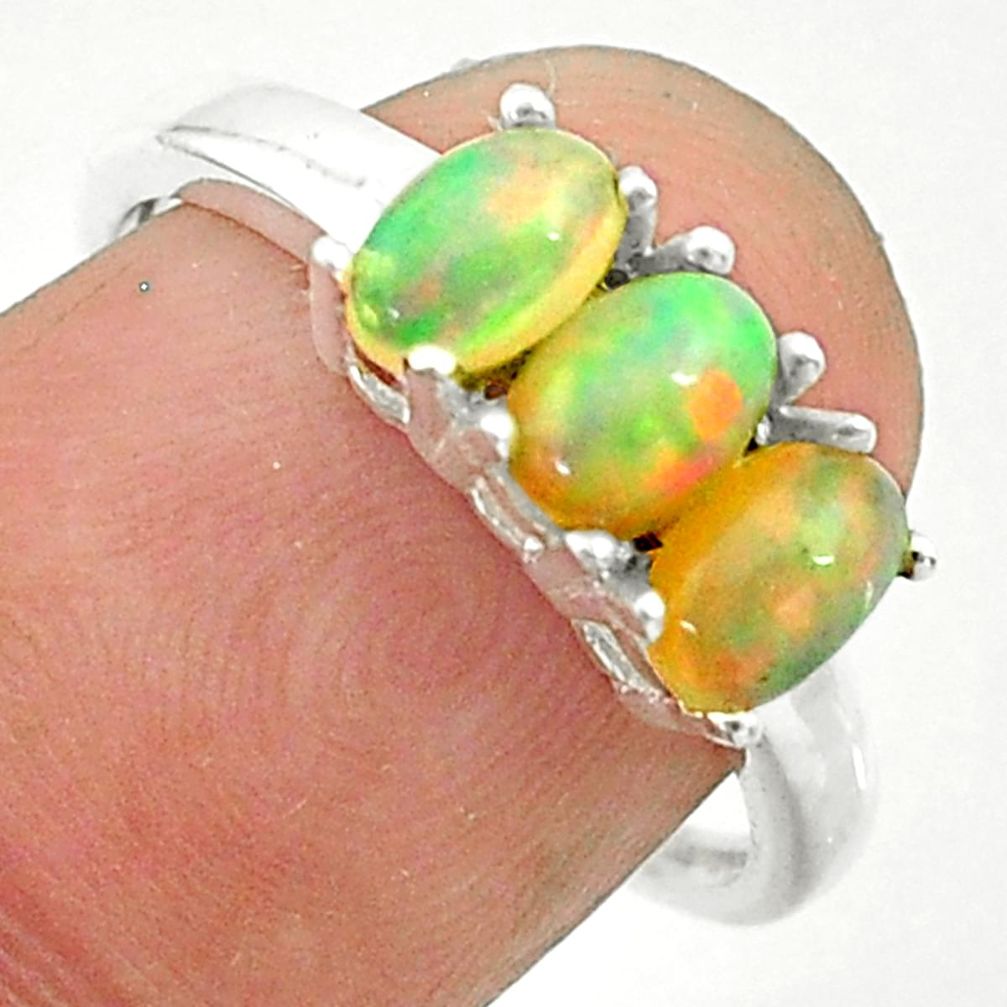 2.49cts solitaire natural ethiopian opal 925 silver ring jewelry size 8 t24014