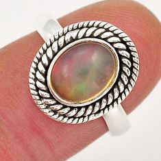 2.90cts solitaire natural ethiopian opal 925 silver ring jewelry size 7.5 y18721