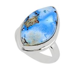 12.36cts solitaire natural golden hills turquoise 925 silver ring size 6 y75573
