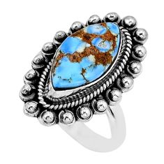 8.44cts solitaire natural golden hills turquoise 925 silver ring size 7.5 y75725