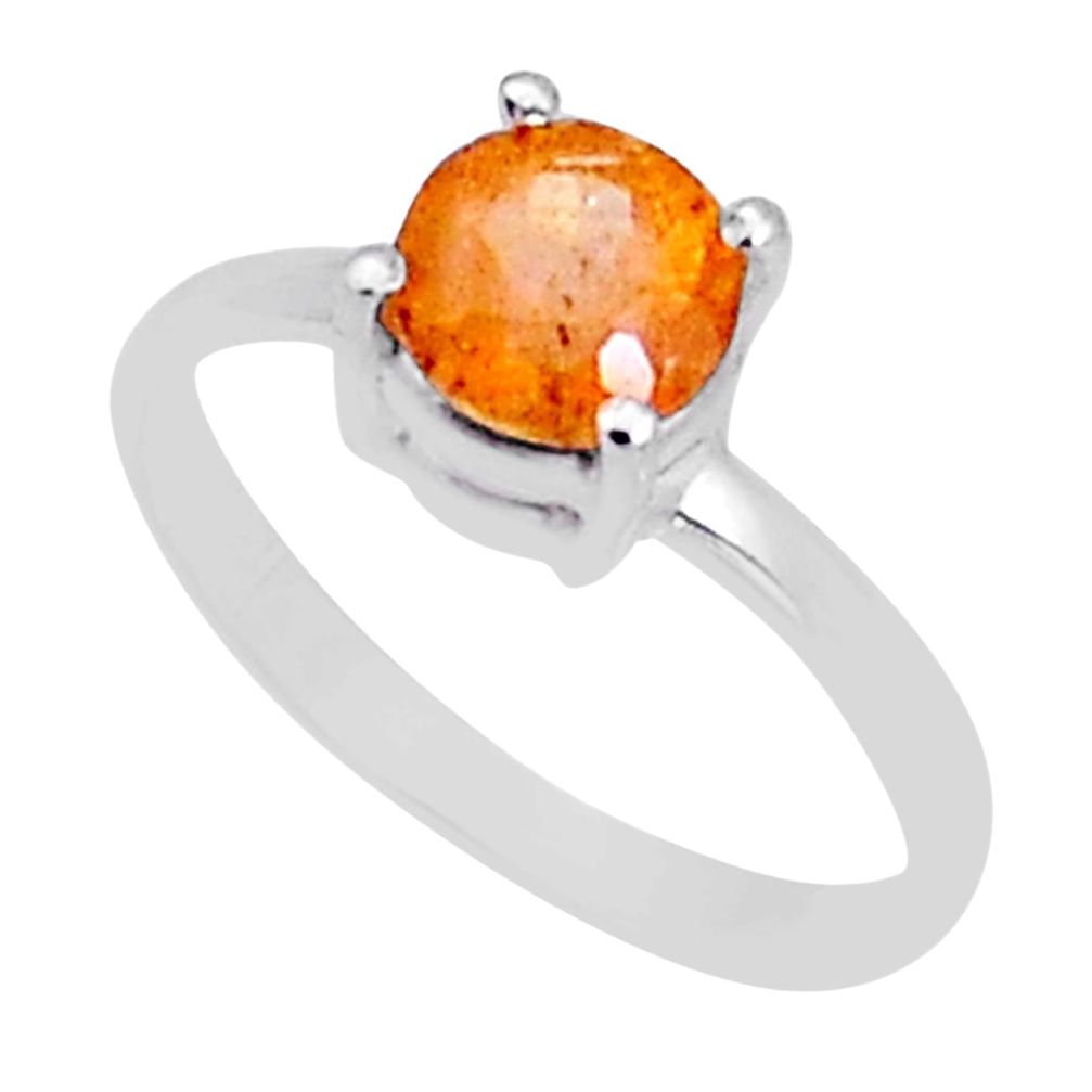 1.11cts solitaire natural golden imperial topaz 925 silver ring size 6 y1875