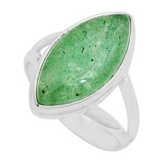 11.52cts solitaire natural green aventurine 925 silver ring size 8.5 y13802