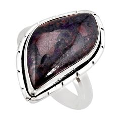 8.14cts solitaire natural green bloodstone african 925 silver ring size 8 y75782