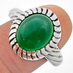 5.21cts solitaire natural green chalcedony 925 silver mens ring size 11 u71826
