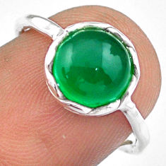 2.99cts solitaire natural green chalcedony 925 sterling silver ring size 6 u9095