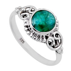 2.49cts solitaire natural green emerald 925 sterling silver ring size 7.5 n47402