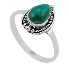 2.10cts solitaire natural green emerald 925 sterling silver ring size 8.5 n47781