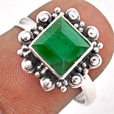 2.76cts solitaire natural green emerald 925 sterling silver ring size 7 t87844