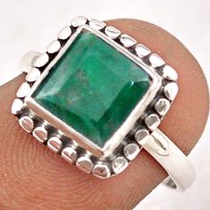 3.05cts solitaire natural green emerald 925 sterling silver ring size 7 t87894