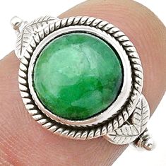 4.58cts solitaire natural green emerald 925 sterling silver ring size 7 u55626